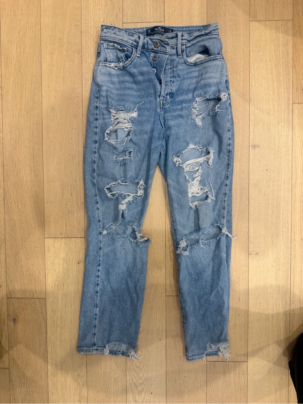 Hollister Light Blue Distressed Boyfriend Jeans